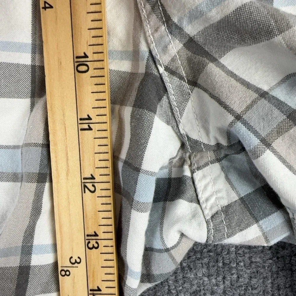 Quiksilver Shorts Mens 33 White Gray Plaid Bermuda Cotton Flat Front G104132